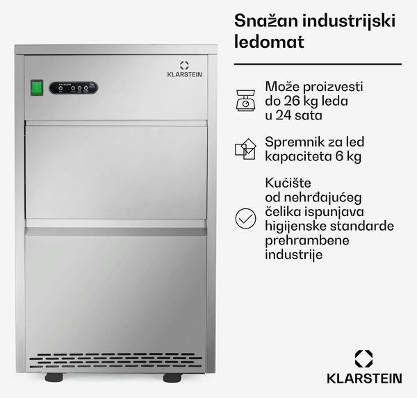 Klarstein Powericer XXL, ledomat, 160 W, 25 kg/dan, nehrđajući čelik
