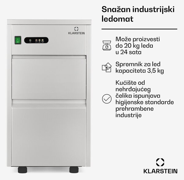 Klarstein Powericer XL, ledomat, 240 W, 20 kg / dan, od nehrđajućeg čelika