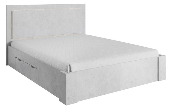 Zondo Bračni krevet 160 cm Atalen (sivi beton) (s prostorom za odlaganje)