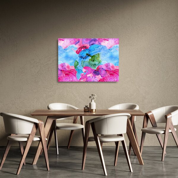 Staklena slika - Barvni valovi (70x50 cm)