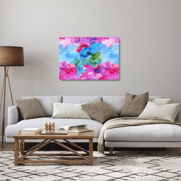 Staklena slika - Barvni valovi (70x50 cm)