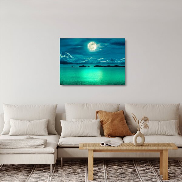 Staklena slika - Polna luna nad površjem (70x50 cm)