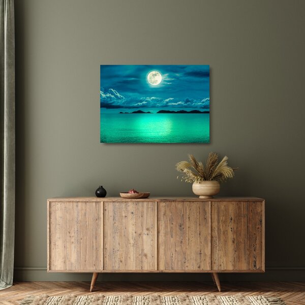 Staklena slika - Polna luna nad površjem (70x50 cm)