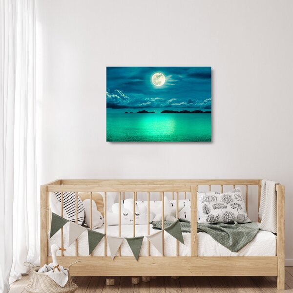 Staklena slika - Polna luna nad površjem (70x50 cm)