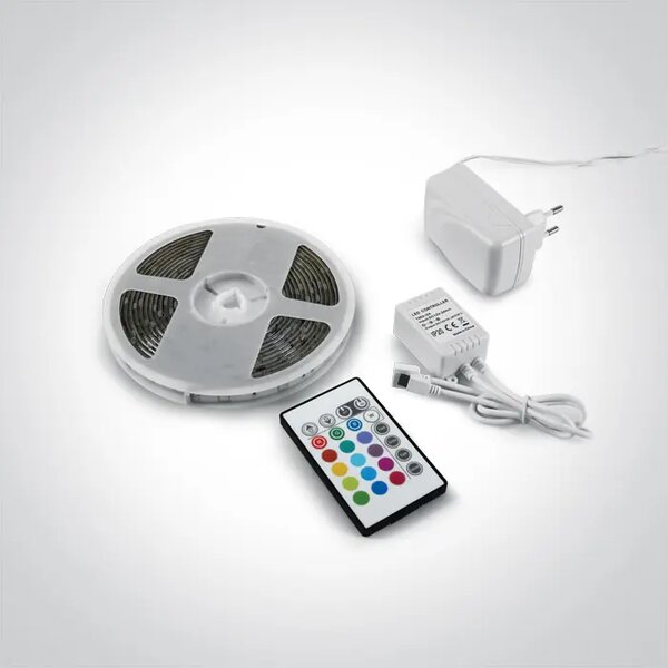 LED TRAKA STRIP 24V/DC 30LED/m 7,2W/m RGB/DIM/IP20 +DALJINSKI 5m DM7820A/RGB