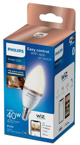 PHILIPS SMART ŽARULJA WFB 40W C37 E14 927 DIM 1PF/6 8719514372368