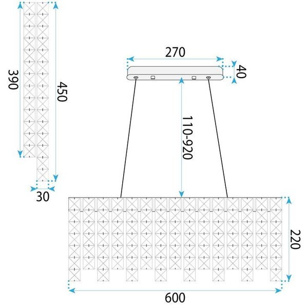LED kristalna viseća svjetiljka SWE073-CP 60cm Chrome