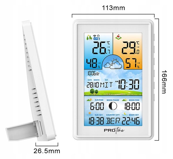 LCD bežično digitalno vrijeme + vanjska jedinica