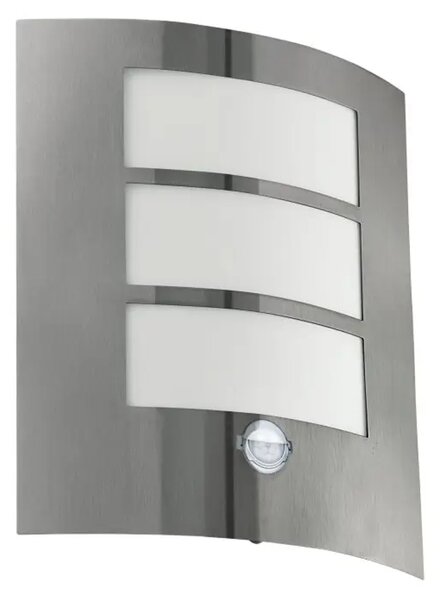 VANJSKA ZIDNA LAMPA 1xE27 SA SENZOROM, INOX CITY 88142