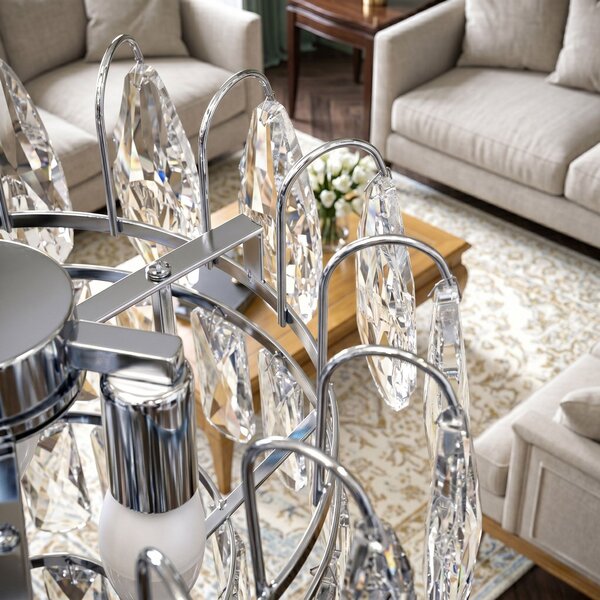 Kristalna viseća svjetiljka SWE077-CP 30cm Chrome