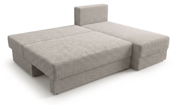 Razvlačna kutna garnitura L TAVERO SLIM 201x140 cm, svijetlo bež, univerzalna