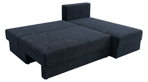 Razvlačna kutna garnitura L TAVERO SLIM 201x140 cm, tamno plava, univerzalna