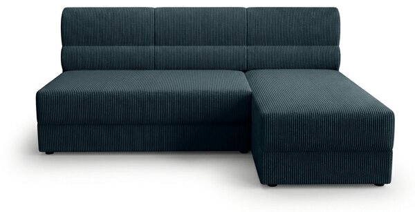 Razvlačna kutna garnitura L TAVERO SLIM 201x140 cm, tamno plava, univerzalna