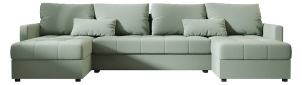 Razvlačna U kutna garnitura VENORIA 285x146 cm, svijetlo zelena + 2 jastuka GRATIS