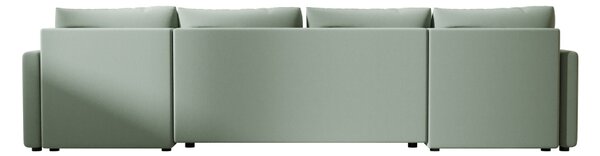 Razvlačna U kutna garnitura VENORIA 285x146 cm, svijetlo zelena + 2 jastuka GRATIS