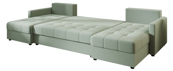 Razvlačna U kutna garnitura VENORIA 285x146 cm, svijetlo zelena + 2 jastuka GRATIS