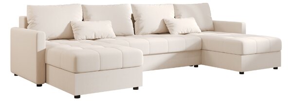 Razvlačna U kutna garnitura VENORIA 285x146 cm, krem + 2 jastuka GRATIS