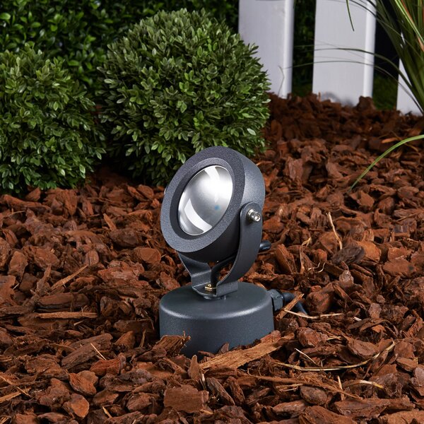Lucande Gavin LED vanjski reflektor, 33 cm, antracit, aluminij, Crno, Metal