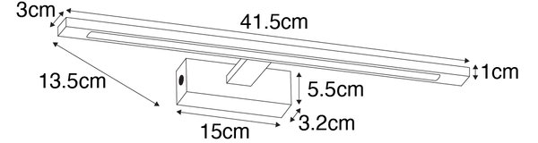 Zidna svjetiljka mesingana 41,5 cm uključujući LED IP44 - Jerre