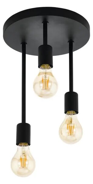 PLAFONJERA 3x E27 CRNA WILMCOTE 43126