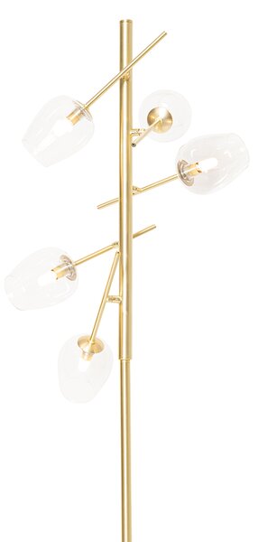 Klasična podna lampa zlatna sa staklom 5-svjetala - Elien