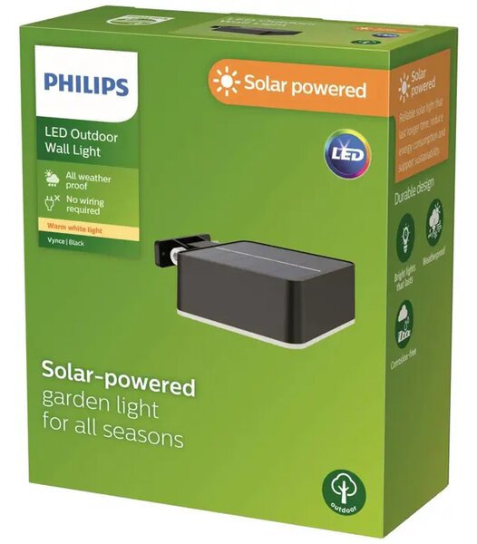 Vynce ZIDNA SOLARNA SVJETILJKA SR WA SQ 1.5W 27K BL 06 8720169265660
