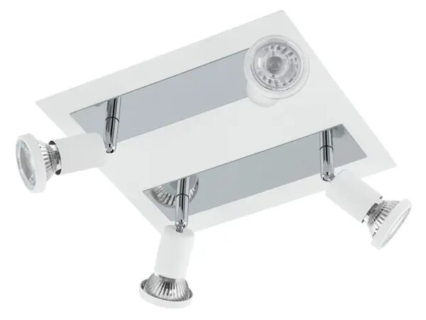 REFLEKTOR 4xLED GU10, 4X5W, 4X400lm, KVADRAT, KROM/BIJELA SARRIA 94962