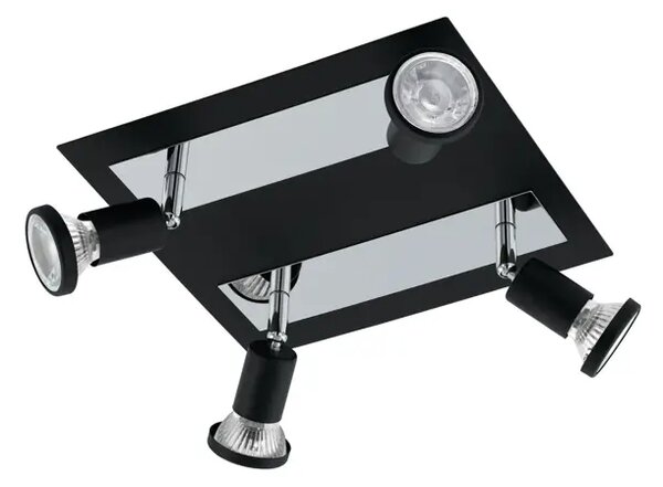 REFLEKTOR 4xLED GU10, 4X5W, 4X400lm, KVADRAT, KROM/CRNA SARRIA 94966