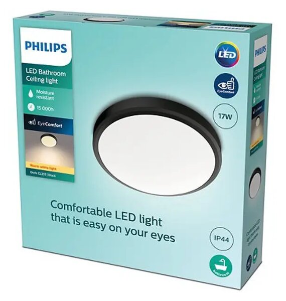 Doris CL257 PHILIPS PLAFONJERA CRNA EC RD 17W 27K HV IP44 06 8719514326606
