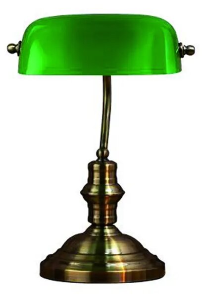 BANKERS STOLNA LAMPA 42CM 1L OXIDE/GREEN E14 MA105931