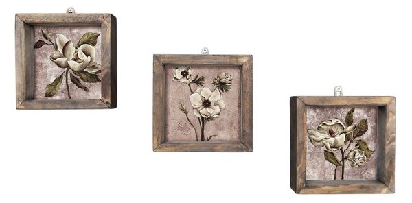 Set od 3 slike za zid Vintage, 15 x 15 cm