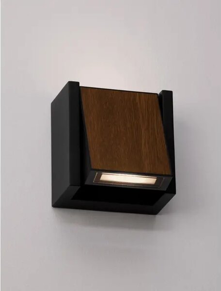 KIOO ZIDNA SVJETILJKA LED 10W 775Lm IP65 3000K CRNA/DRVO NL9136427