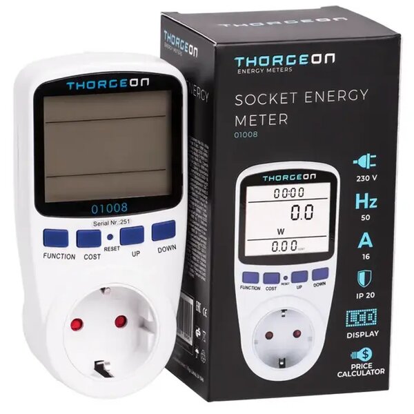 MJERAČ POTROŠNJE ENERGIJE UTIČNICA 16A EU THORGEON 4751029894045