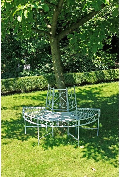 Bijela metalna vrtna klupa Varda – Garden Pleasure