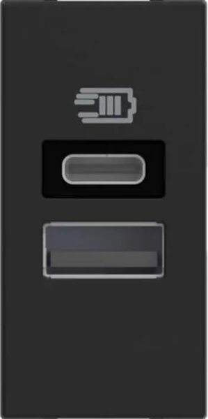 CLASSIA USB UTIČNICA TIP A + TIP C/230V AC/5V DC/3A 1M CRNA RG4191AC