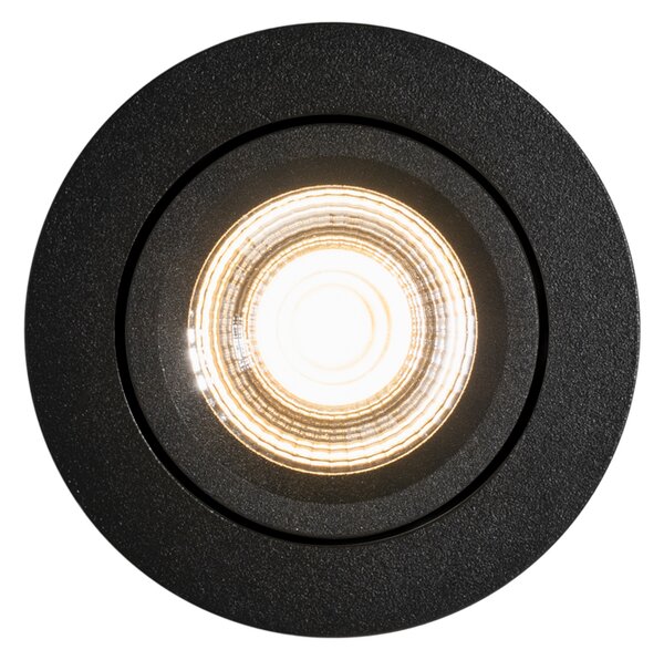 Set od 6 ugradbenih reflektora crni nagibni 8,2 cm uklj. LED Dim to Warm IP54 Ultra Slim - Pupil