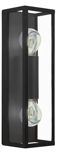 STROPNA LAMPA 2xE27 IP44, CRNA/ČELIK/STAKLO AMEZOLA 99124