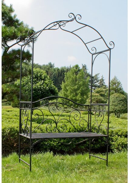Crna metalna vrtna klupa Colima – Garden Pleasure