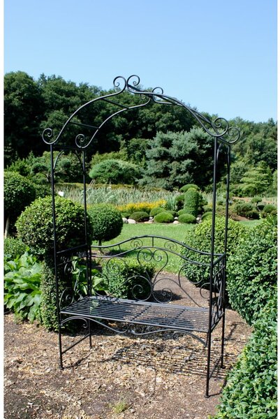 Crna metalna vrtna klupa Colima – Garden Pleasure