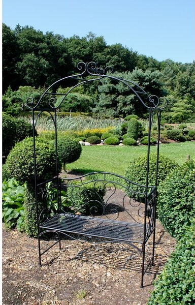 Crna metalna vrtna klupa Colima – Garden Pleasure