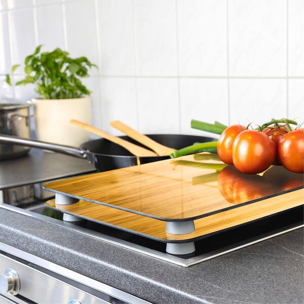 Zaštitni poklopci za štednjak u setu od kaljenog stakla 2 kom 52x30 cm Wooden – Maximex