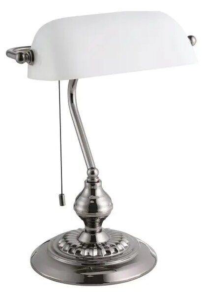 STOLNA LAMPA 1xE27 NIKL MAT/BIJELA BANKER 901019
