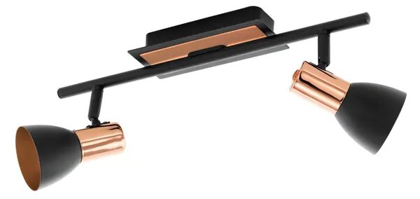 REFLEKTOR 2xLED 2X3,3W, 2X240lm, BAKAR/CRNA/ČELIK BARNHAM 94585