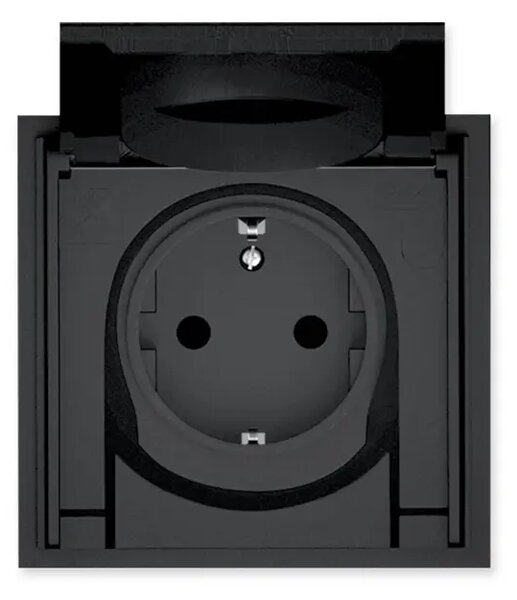 043-617 ADRIA - ŠUKO UTIČNICA S POKL. 2P+E/16A/250V/VIJAK IP44 CRNA 3856024407953