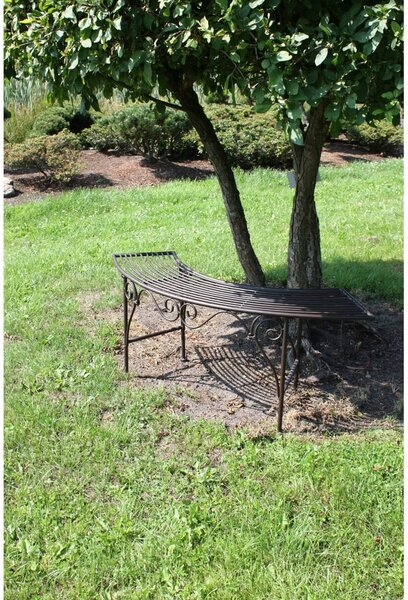 Crna/tamno smeđa metalna vrtna klupa Fuego – Garden Pleasure