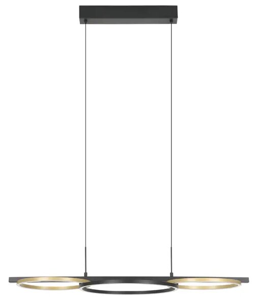 VISILICA 3xLED 40,5W, 5850lm, D-965, CRNA/ZLATNA LANACERA 390087