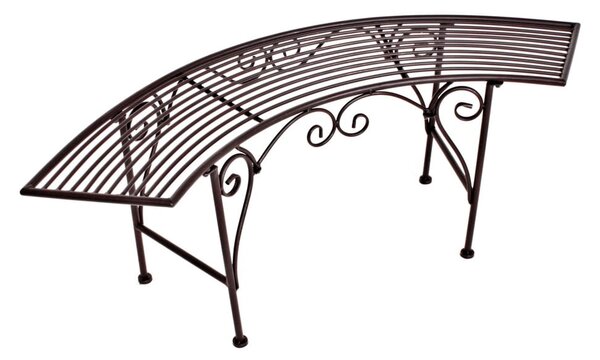 Crna/tamno smeđa metalna vrtna klupa Fuego – Garden Pleasure