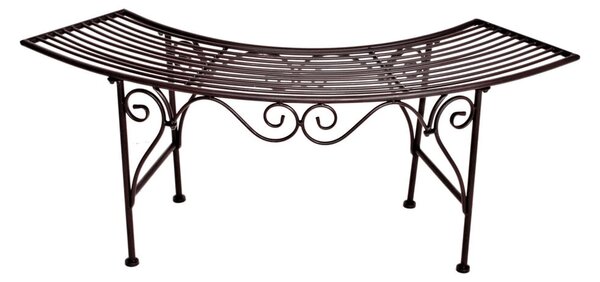 Crna/tamno smeđa metalna vrtna klupa Fuego – Garden Pleasure