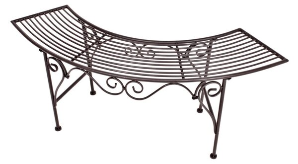 Crna/tamno smeđa metalna vrtna klupa Fuego – Garden Pleasure