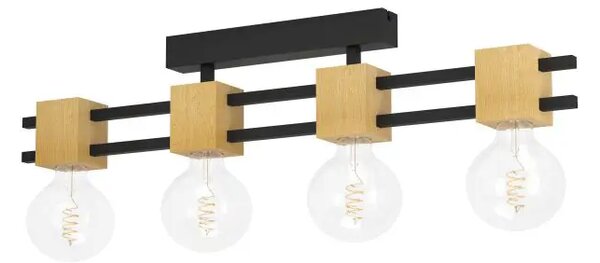 STROPNA LAMPA 4xE27 D-855, CRNO/SMEĐA LEVANTARA 390189